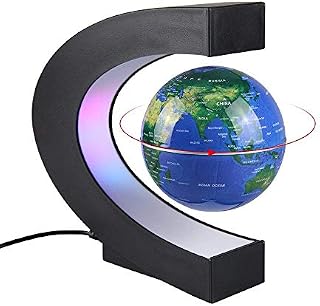 Aukee 3 inch C Shape Magnetic Levitation Floating Globe Maglev Globes World Map