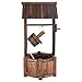 Giantex Wishing Well Water Fountain Outdoor, Rustic Wooden Waterfall Fountain with Electric Pump, Water Bucket, Freestanding Decorative Wishing Well Water Feature for Backyard Patio Garden Lawn
