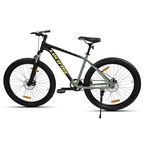 Image of LUCIFIRE Invalid||MTB||Light Weight Aluminum Frame|| Dual DISC Break|| Suspension Fork||Single Speed ||Nylon Tyres|BLK /Green|29T
