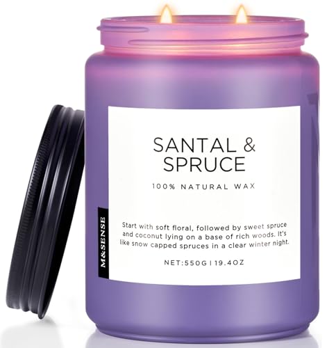 M&SENSE Santal & Fichte Weihnachtsbaum-Duftkerze 550g natürliche...