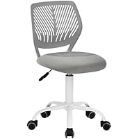 FurnitureR Desk Chair Small Study Chairs Armles Adjustable Rolling