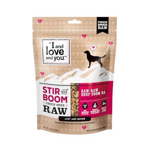 I and Love and You Stir and Boom Dehydrated Freeze Dried Raw Dog Food - Beef - Grain Free, Real Meat, No Fillers, 1lb Bag