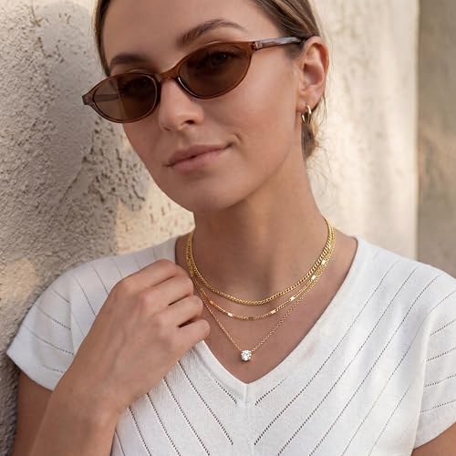 WomenGifts 14K Gold Necklace Set