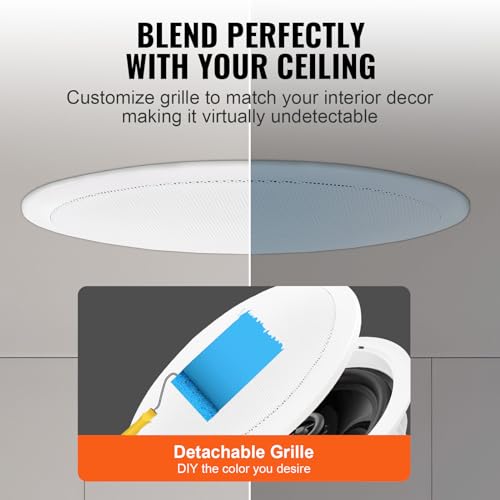 image for VEVOR 4 PCs 6.5'' Bluetooth Ceiling Speakers, 600W Flush Mount Ceiling