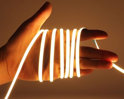 Striscia luminosa a LED COB alimentata tramite USB, lunghezza 5 m, flessibile e tagliabile, con retro adesivo, temperatura di colore 6000 K/3000 K, per casa, camera da letto, soggiorno (batterie non
