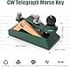 CW Morsecodeschlüssel - Pocket Morsecode-Telegraphenschlüssel Aluminiumlegierung Basis Grau für Amateurfunk-Schinkenbediener, einstellbare Spannung (Green)