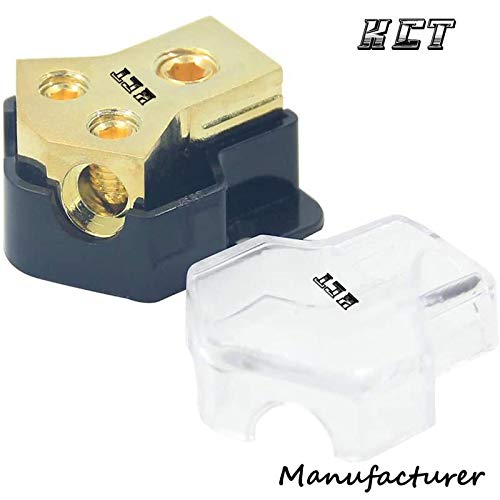 0/2/4 Gauge In 4/8 Gauge Out 2 Way Amp Power Distribution Block For Car Audio Splitter #TOP2