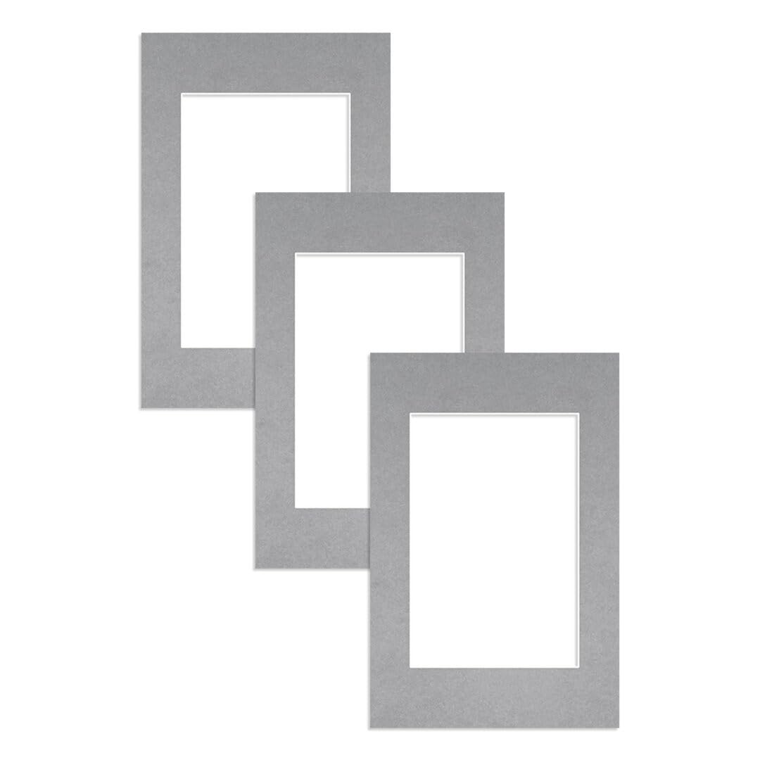 Alison Kingsgate 90X60CM Silver Picture Mount - 60X40CM Aperture - Pack 3