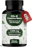 Olio di Cumino Nero – 420 Capsule Softgel – 1.000 mg per Porzione Giornaliera con Vitamina E – Prodotto in Germania - Black Seed Oil - Nigella Sativa Spremuta a Freddo