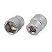 Aexit 1/2-inch Square Hand Operated Tools Drive 24mm 6 Point Socket Impact Adapter Silver Tone 2pcs Model:98as98qo145