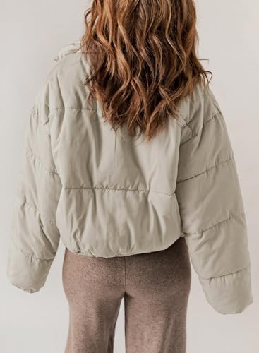 Dokotoo Womens Winter Quilted Jackets Long Sleeve Full Zip Puffer Jacket Coats with Pockets - Image 5