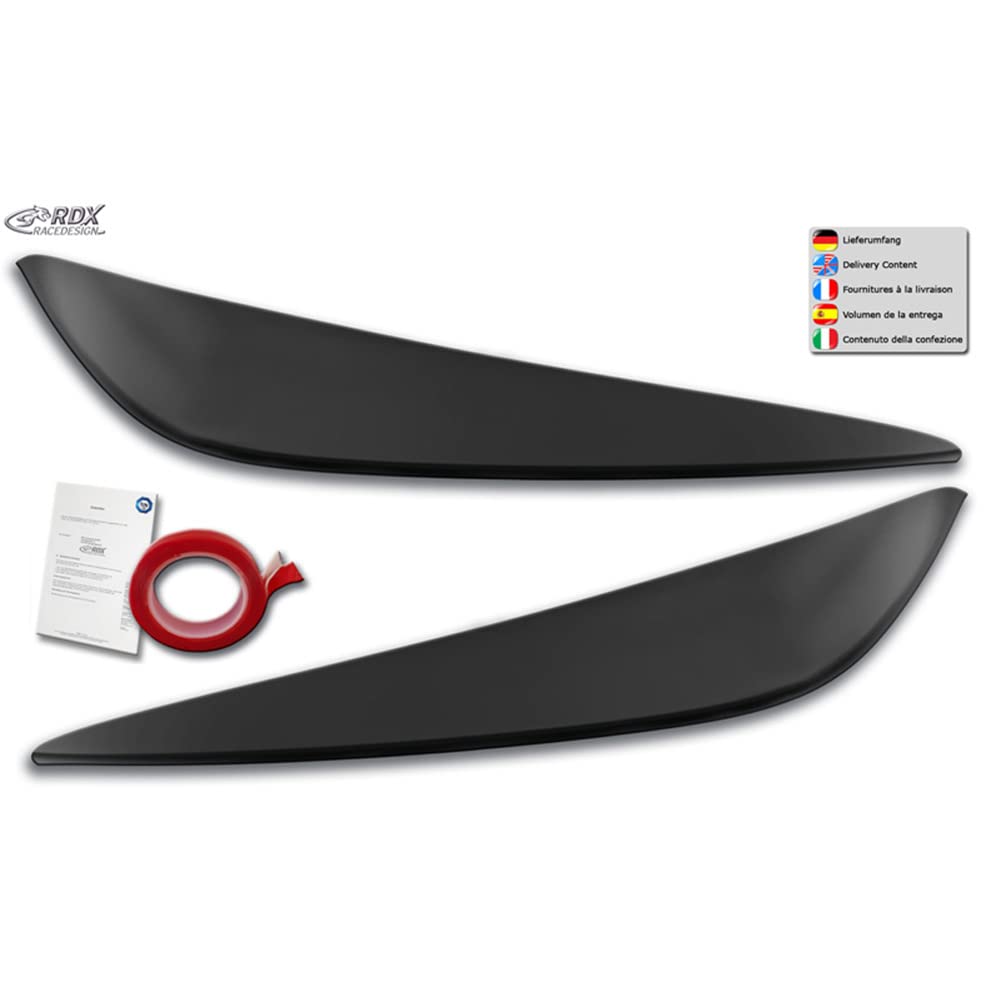 RDX Racedesign Alerones de faros compatible con BMW Serie 2 Gran Coupe (F44) 2019- (ABS)
