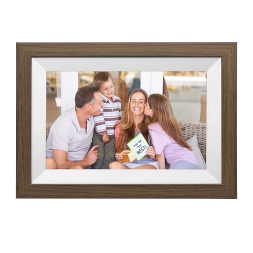 Cadre photo numérique WiFi 10,1 pouces avec éclairage LED et écran tactile HD IPS