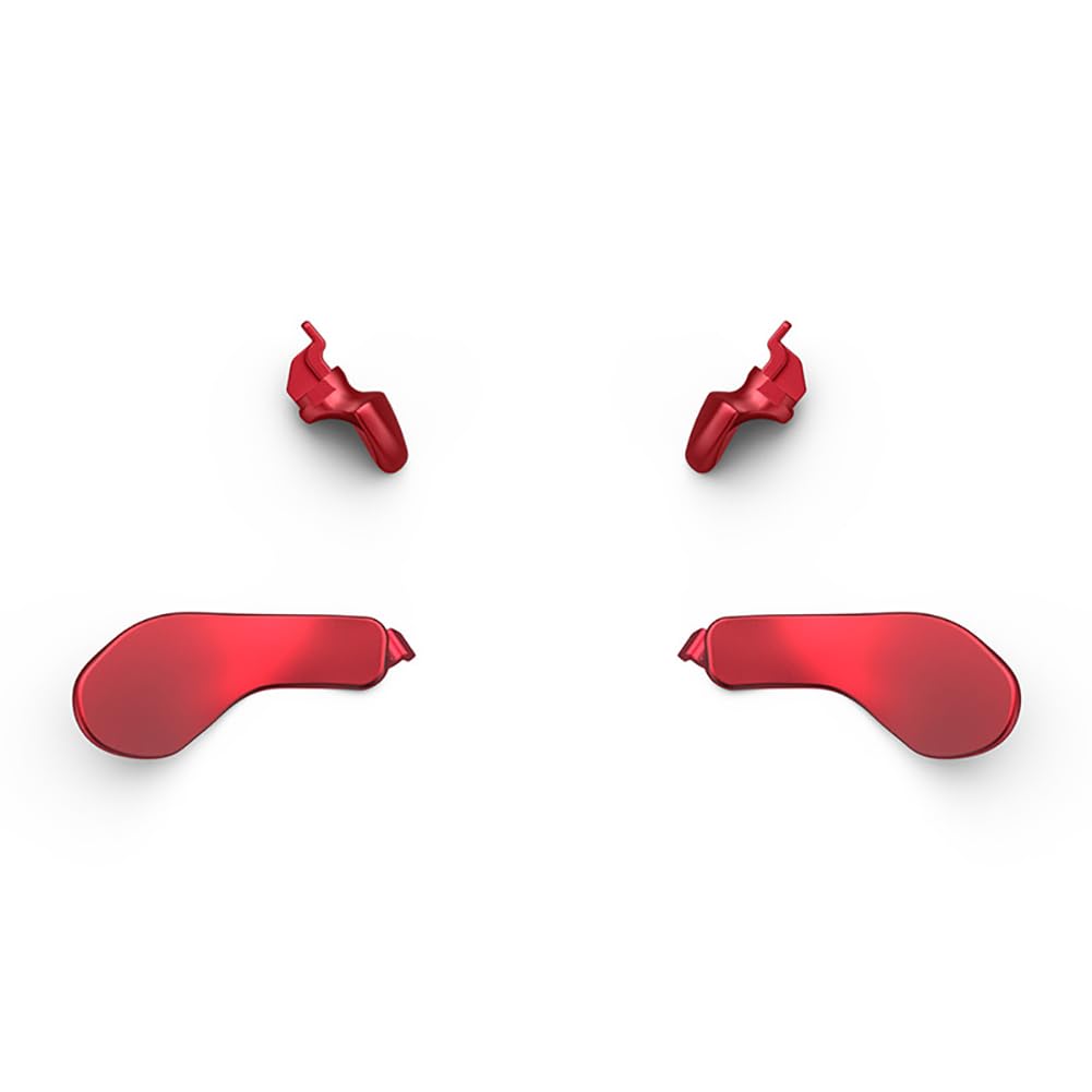 Meijunter 4pcs Metal Back Paddles Compatible with PS5 Edge Controller, Metallic Back Buttons Trigger Rear Paddle Interchangeable Replacement Accessories (Red)