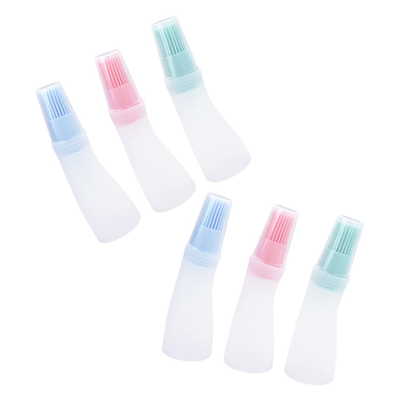 FONDOTIN 6pc Silicone Oil Bottle Brush Set Grease Absorber Cooking Tool Oil Dispenser Brush Silicon Bbq Tools Outdoor Bbq Accessories