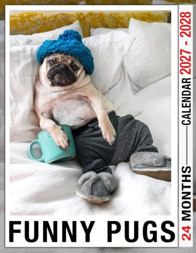 Funny Pugs Calendar 2027 - 2028: 24 Months Organizer Jan 2027 to December 2028, Thick & Sturdy Paper, Great Gift For Organizing & Planning, US Holidays image 2