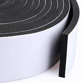 Immech - Black Gasket Foam Single Sided Adhesive Tape, Insulation Foam Strip, 25mm (width) x 3mm (form thickness) x 10-meter length