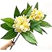 OUKEYI Künstliche Frangipani-Blumen, lebensechte künstliche Plumeria-Blumen, für Zuhause, Party, Hochzeit, Blumenstrauß, Heimdekoration, Gelb, 2 Stück