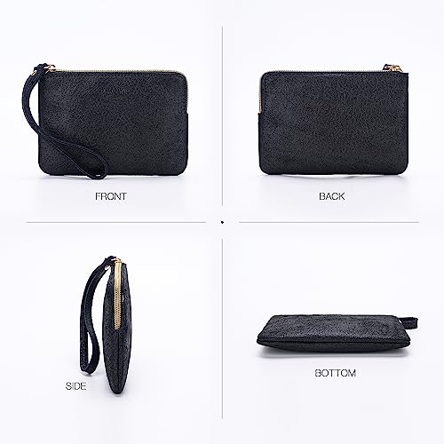 Image of Genuine Leather 4.5 x 6.5 Wristlet Purse for Women, Evening Wristlet Pouch Clutch Bag