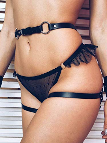 keland Damen Sexy Punk Leder Körper Harness Harajuku Bein Caged Oberschenkel Holster Strumpfband Gotisch Taille Gürtel… – Bild 3