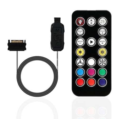 Image of ZORBES ARGB Controller 5V 3pin to SATA Power Supply Mini RGB Controller 3PIN Hub for Computer CPU Case Cool Fan LED Light Radiator, PC Modification ARGB Controller for ARGB Fans, ARGB Light Strips