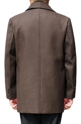 Image of Men's Classical Bussiness Style Single Breasted Plaid Wool Coat #00220237