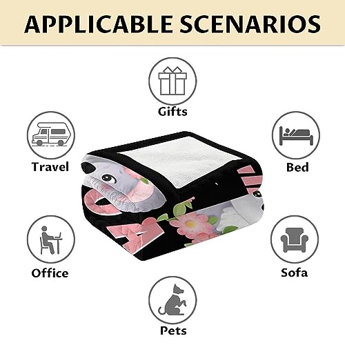 Koala Blanket Gifts - 30"x40" Cute Throw for Women, Girls - Black Soft Fuzzy Blankets for Couch & Office