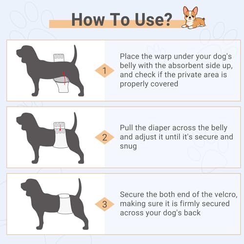 Image of Mkono Male Dog Belly Band Wraps Washable Dog Diapers Male for Small and Medium Dogs, Waist 14.2 Inches to 20 Inches(3 Pack,Blue,White,Yellow)