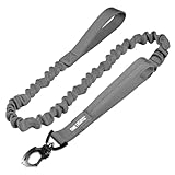 OneTigris Tactical Dog Training Bungee Leash with Control Handle Quick Release Nylon Leads Rope - 2019 Advanced Version (Grey)