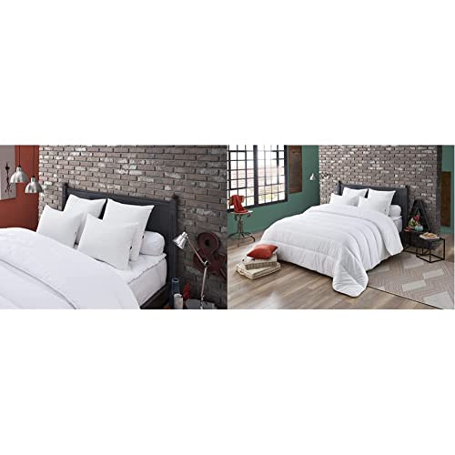 Dodo | Oreiller à Mémoire de Forme 65x65 | Fabriqué en France | Maintien des Cervicales | Oreiller Suprelle Mémory & Couette Légère Ecoresponsable 220x240 | pour lit 2 Personnes