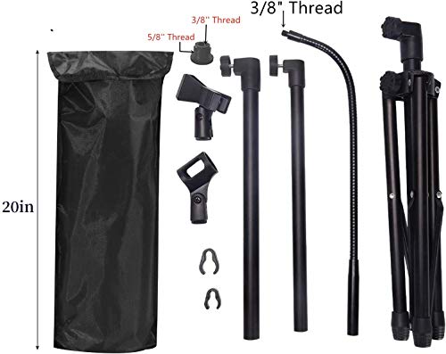 Mikrofonstativ, Mikrofonstativ Höhenverstellbar bis zu 6 Fuß Schwanenhals-Mikrofonstativ Stativ Mikrofonstativ mit 2… - Image 8