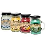 Our Own Candle Company 4 Pack Christmas Assortment Mini Mason Jar Candles - 3.5 Oz Balsam Pine, 3.5 Oz Cranberry Orange Spice, 3.5 Oz Homemade Sugar Cookie, 3.5 Oz Winter Wonderland