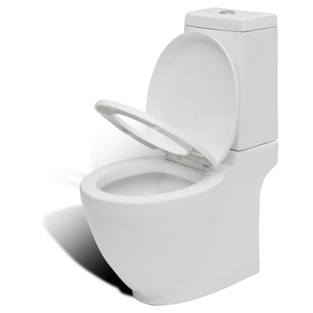 Juego de inodoro y bidé de cerámica blanca con cisterna de cierre suave, tapa de 3/6 litros, para dos cantidades, juego completo para baño e invitados, higiénico, fácil de limpiar