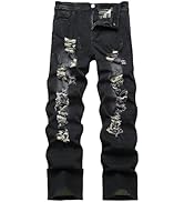 RANMCC Men's Baggy Jeans 90s Retro Loose Straight Denim Pants High Waist Comfortable & Stylish fo...