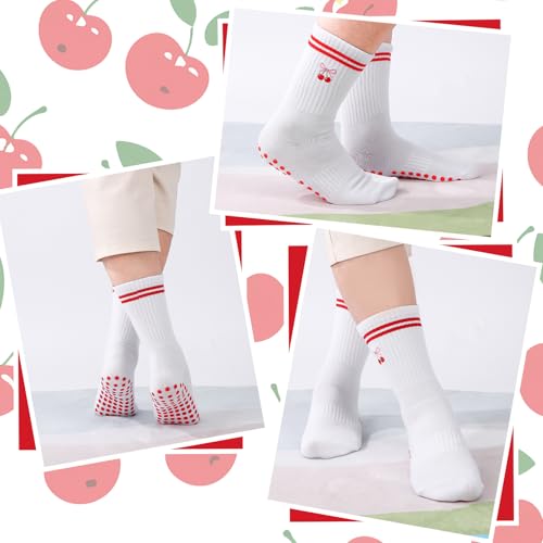 Image of Jspupifip Cute Pilates Socks for Women | Non Slip Yoga Socks with Grips for Barre Workout Athletic Hospital