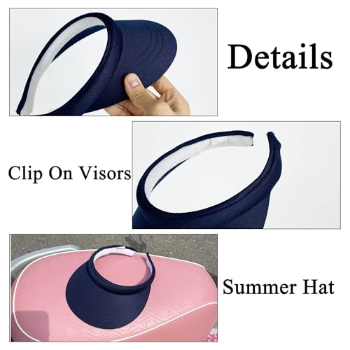 Image of 2 Pack Visor Women Men Sun Hat Clip On Visors Adjustable Sport Wide Brim Cap