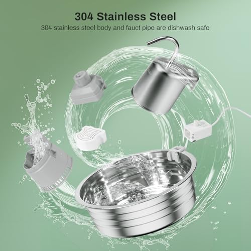 Fontaine à eau pour chat en acier inoxydable durable et hygiénique - 7