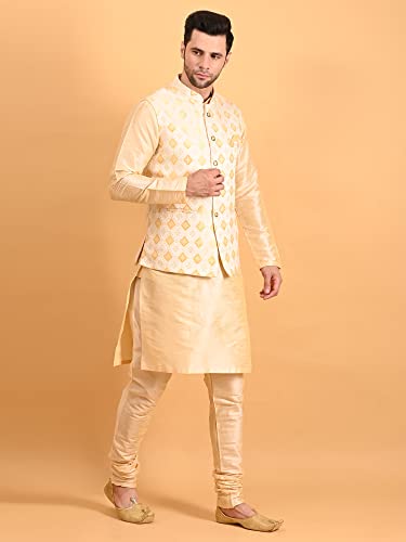 Image of Uri and MacKenzie Men's Silk Blend Kurta Pajama with Designer Ethnic Nehru Jacket /Modi Jacket