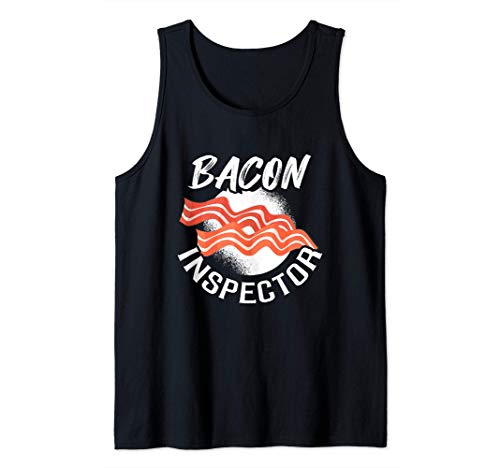 Funny bacon inspector cooking master pork diet grills fan tank top