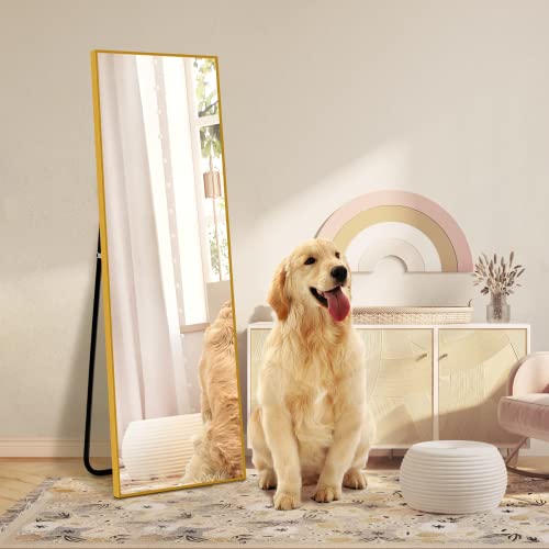 NicBex 51x16 Inch Gold Aluminum Frame Wall Mirror - Versatile for Bedroom, Vanity, and Living Room