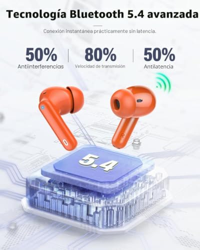 Miniatura 4 de Btootos Auriculares Inalámbricos, Bluetooth 5.3 Con Hd Micrófono Hifi Estéreo Pantalla Led, Reducción De Ruido, 13 Mm Controlador Dinámico, Ip7 Impermeable 36h Cascos Inalambricos