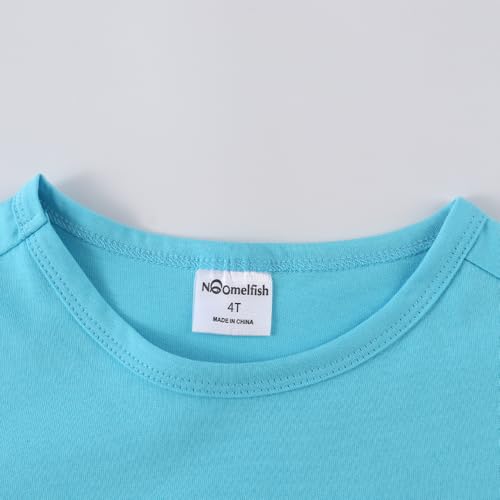 Image of Noomelfish Girls Short Sleeve Heart Pocket T-Shirts Casual Cotton Tee Tops Blouse (5-12 Years)