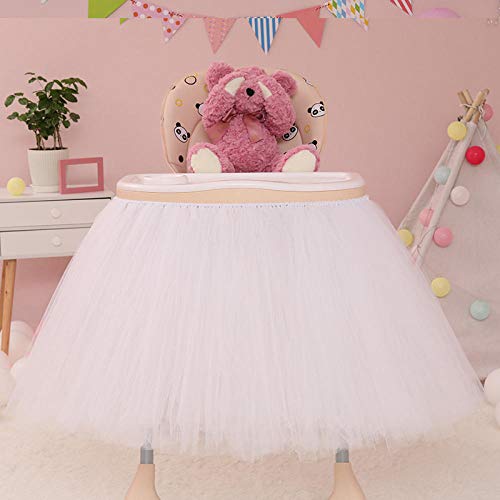 HI SBM Tulle Table Skirt Cloth for Party,Dining chair table skirt, birthday party decoration table skirt (table skirt)-B,Wedding Banquet Home Decor