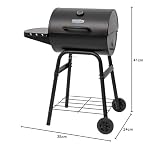 Char-Griller® King-Griller Gambler Charcoal Grill and Smoker with Damper Smoke Control, Cast Iron Grates, and Side Shelf, 315 Cooking Square Inches in Black, Model E1416 - Image 3