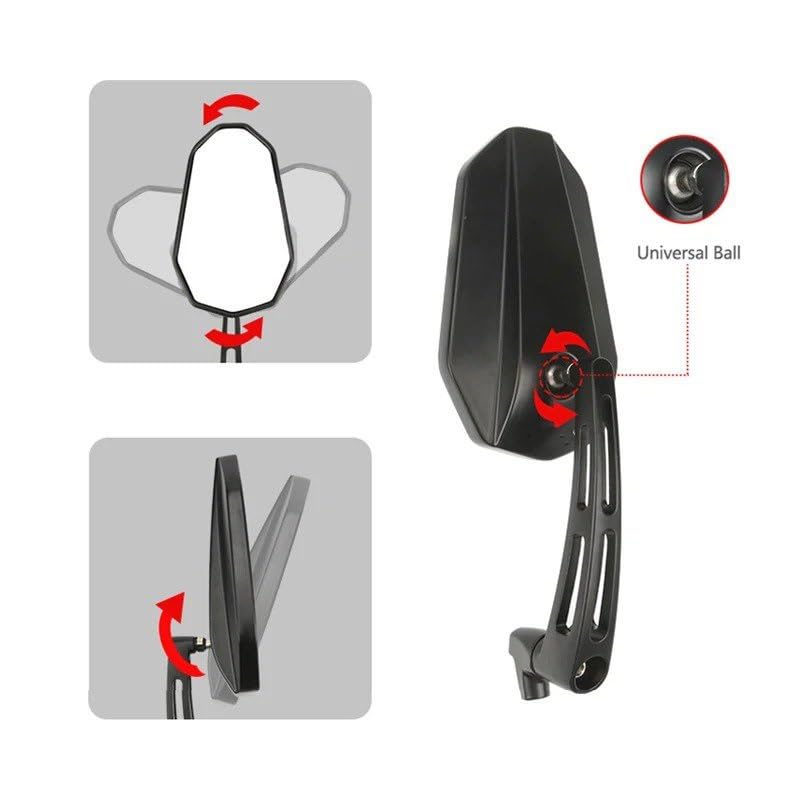 Retrovisor manillar scooter Espejos Retrovisores De Motocicleta Espejo Lateral Universal Compatible con KYMCO Para Downtown 350 G Dink 250 Para Xciting 400i Para Superdink CT350 Aluminio 8/10 Mm