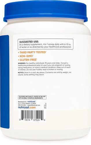 Image of Nutricost L-Glutamine Powder 1 KG - Unflavored, Non-GMO, Gluten Free (Pack of 3)