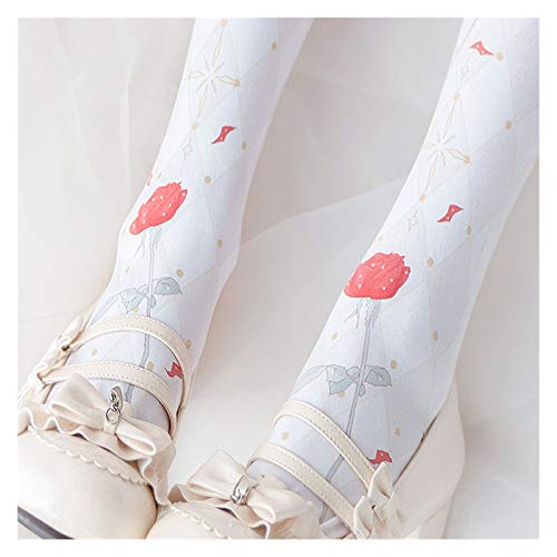 Calcetines de mujer blancos sobre la rodilla con diseño de estilo colegial 5