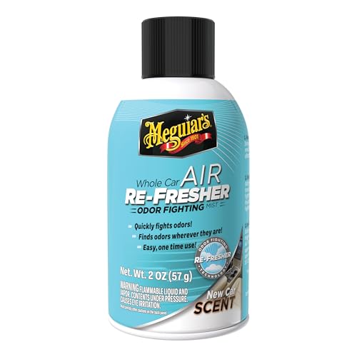 Meguiar's G16402 Whole Car Air Re-Fresher Odor Eliminator Mist, New Car Scent, 2 Fluid Ounces