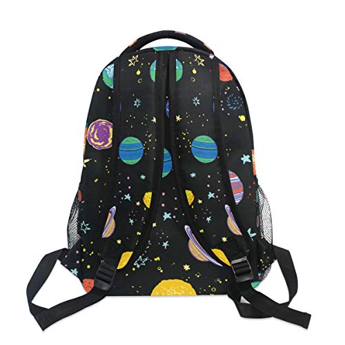My Daily School Mochilas Planet Doodle Universe Bolsa para laptop feminina casual para meninos e men