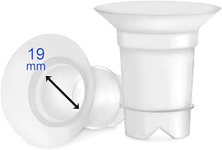 Maymom 19mm Flange Inserts for Medela Spectra 24mm Shields - Reduce Nipple Tunnel, Smooth Milk Flow, BPA-Free Silicone 2-Pack